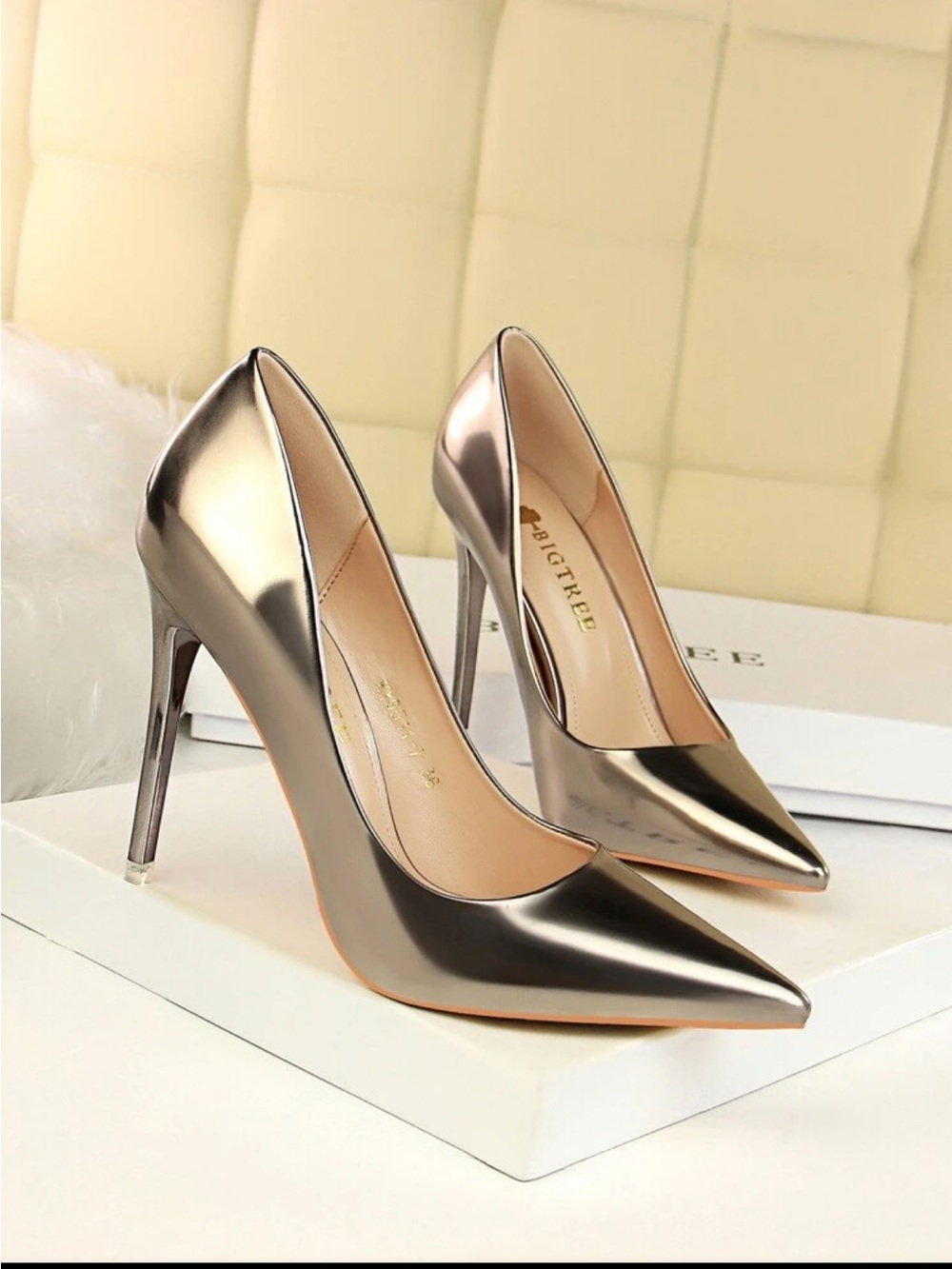 Bronze Patent Leather Pumps
